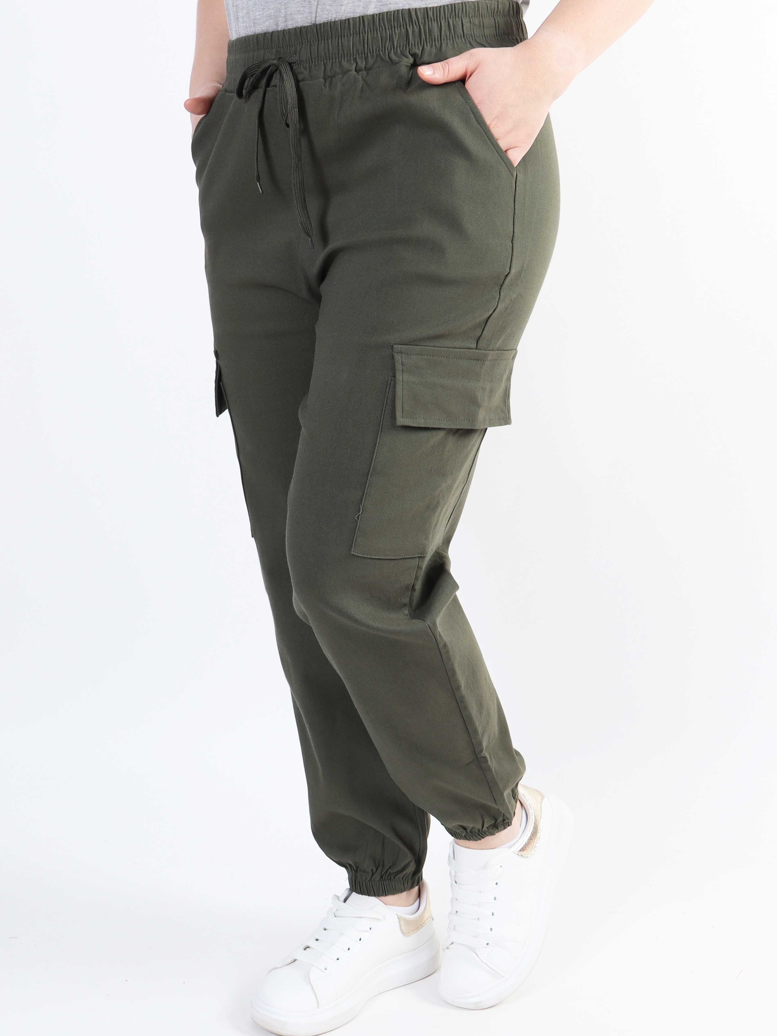 Denise Cargo - Cool byxa med sidofickor och resår i midjan